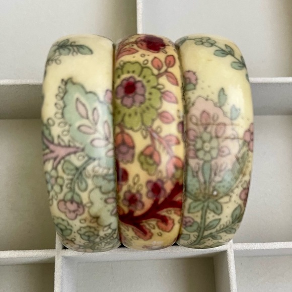 3) French Designer BRANT BANGLE BRACELETS made in FRANCE botanical design - Picture 3 of 7